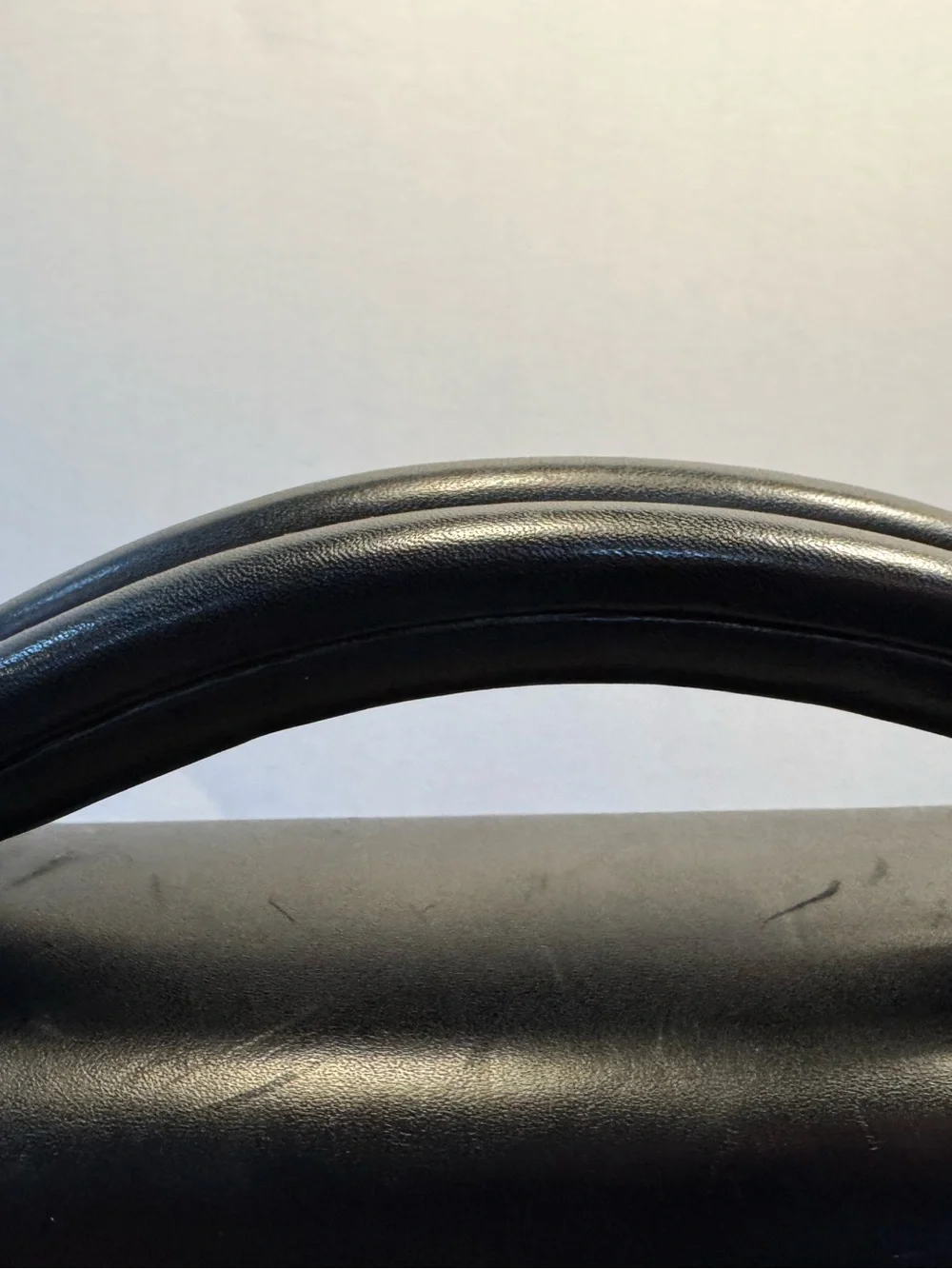 Black Leather Laptop Briefcase with Shoulder Strap